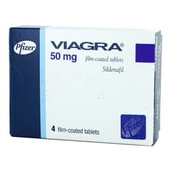Pakke med 4 filmovertrukket Viagra tabletter af 50 mg Sildenafil fra Pfizer