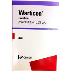 Warticon® 3ML -opløsning indeholder podophyllotoxin 0,5% (w/v)