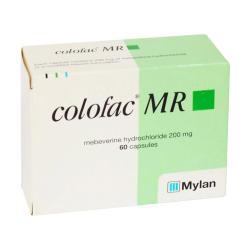 The box contains 60 capsules of Colofac® MR 200mg mebeverine hydrochloride