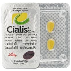 Vorder- und Rückseite der Cialis 20mg Tadalafil Tabletten