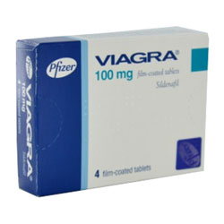 Packung von Viagra 100mg Sildenafil 4 Filmtabletten