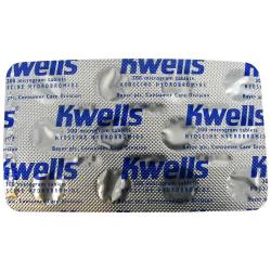 Rückseite der Blisterpackung von Kwells 