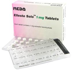 Packung von Elleste Solo 1mg 84 Tabletten mit Blisterpackungen 