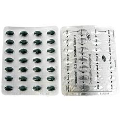 Vorder-und Rückseite der Blisterpackung von Premarin