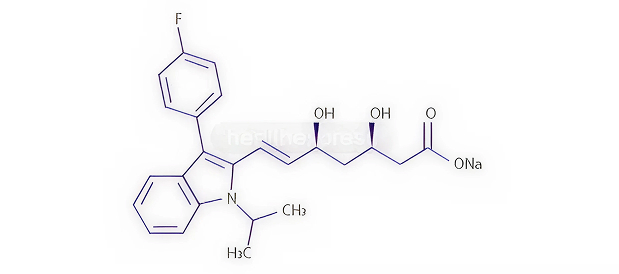 Strukturformel von Fluvastatin