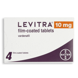 Packung von Levitra 10mg 4 Filmtabletten