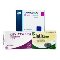 Probepackung Viagra 25mg, Cialis Tadalafil 10mg, Levitra 5mg