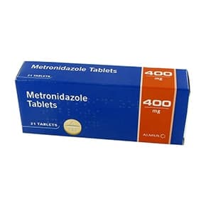 Metronidazol 20 mal 400mg Tabletten Verpackung
