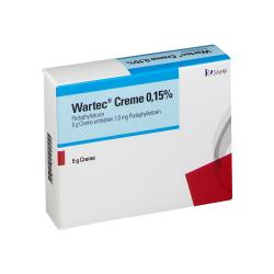 Packung von Wartec Creme 0,15%