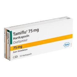 Packung von Tamiflu 75mg 10 Hartkapseln