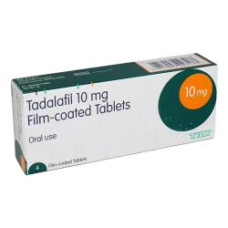 Pakke med Tadalafil 10 mg oral filmovertrukne 4 tabletter