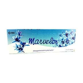 Pakke med 63 Marvelon p-piller desogestrel ethinylestradiol