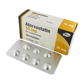 Atorvastatin pakke med 28 filmovertrukne tabletter og blisterpakke