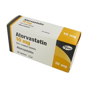 Pakke med Atorvastatin 10 mg tabletter