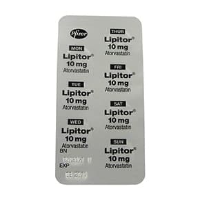 Blisterpakke af 10 mg Lipitor tabletter