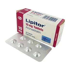 Pakke med 10 mg Lipitor (Atorvastatin) tabletter