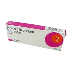 Pakke med 10 mg Pravastatin tabletter