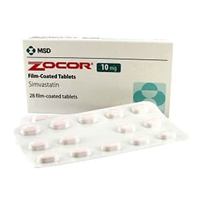 Pakke af Zocor tabletter med blisterpakke