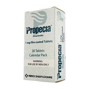 Pakke med 28 Propecia filmovertrukne tabletter 1mg Finastrid fra MSD