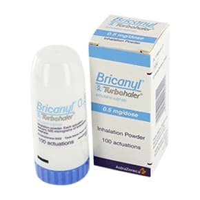 Pakke med Bricanyl Turbohaler 500mcg Inhalationspulver