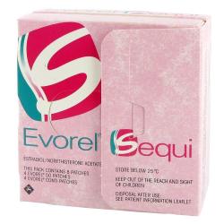 Pakke med Evorel Sequi plaster