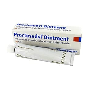Pakke med Proctosedyl® 30G hydrocortison & cinchocaine med tube