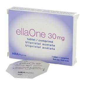 Pakke ellaOne nødprævention med 1 tablet af 30mg