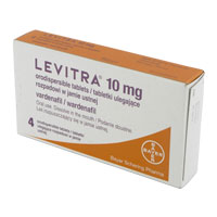 Boite de 4 comprimés Levitra vardenafil 10 mg