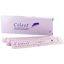 Boite de Cilest comprimés contraceptifs avec emballages blisters