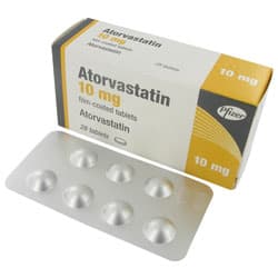 Boite de comprimés Atorvastatin avec plaquettes