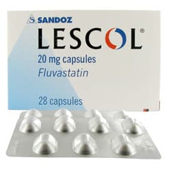 Boite de Lescol 20 mg gélules avec blister