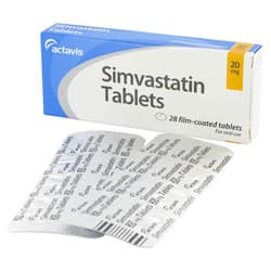 Boite de Simvastatin avec ecomprimés emballages blisters