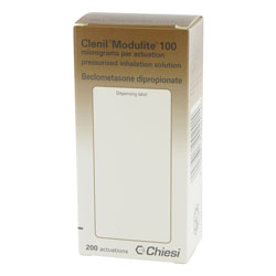 Pack de 1 Clenil Modulite 100 microgrammes par actionnement de la solution d'inhalation pressurisée