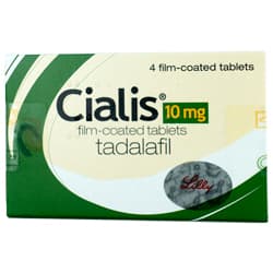 Paket med 4 cialis film -täckta tabletter med 10 mg tadalafil från Lilly