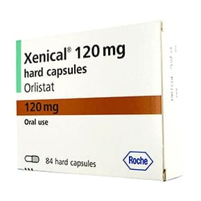 Förpackning 84 st Xenical kapsel tabletter 120mg orlistat