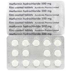 Hem och tillbaka 500 mg metformintabletter
