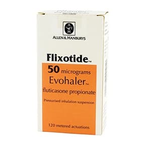 Paket med Flixotide inhalator