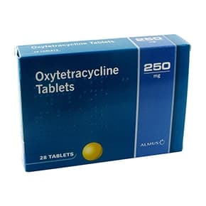 Förpackning med Oxytetracyklintabletter