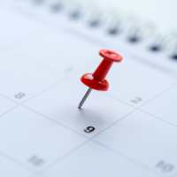 Calender with red pin