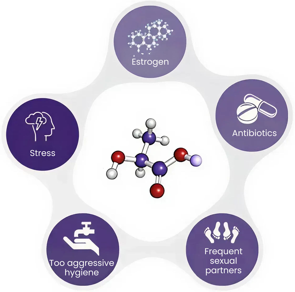 Causes for the reduction of lactic acid bacteria in the Vagina