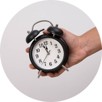 Hand on watch