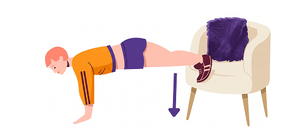 Feet-elevated push up