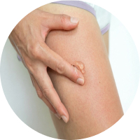 A close-up of gel being applied to skin.