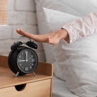 Hand on watch