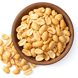 Salted nuts (e.g. peanuts or cashews) or popped corn