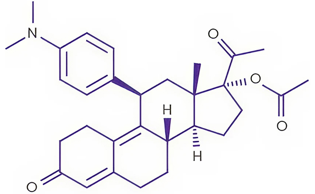 Structural formula of ulipristal acetate