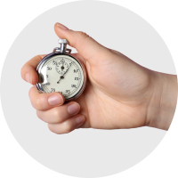 A white analogue clock.