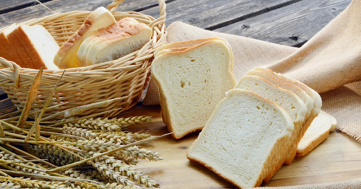 White slices of bread in a basket