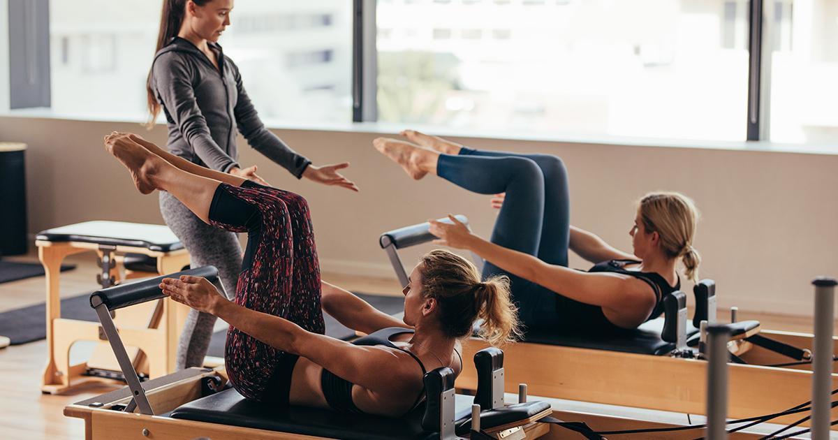 Women in a pilates class.