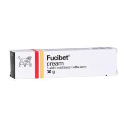Package of Fucibet® cream, containing 30g each of fusidic acid and betamethasone